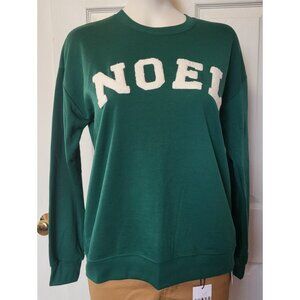 Philosophy Sweatshirt Green Noel Long Sleeve Size S/P Holiday NWT